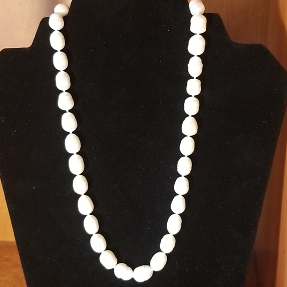 10-12MM SOUTH SEA BAROQUE WHITE PEARL NECKLACE